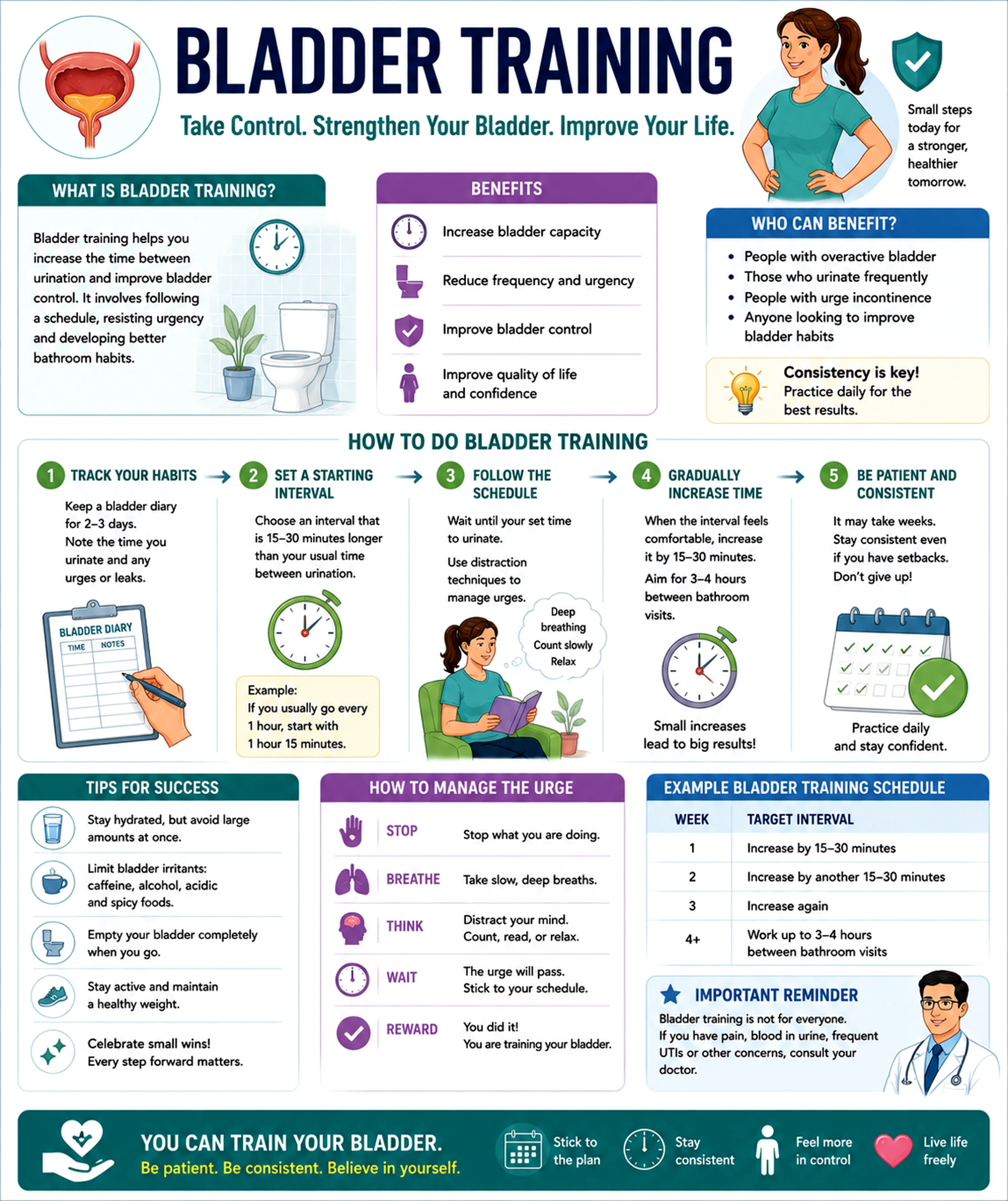 Bladder health and urinary incontinence